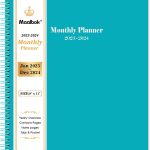 Monthly Planner 2023-2025 - Monthly Calendar 2023-2025 with Two-Side Pocket, July 2023 - June 2025, 9" x 11", Two Years Monthly Planner, Cardboard Cover, Perfect Organizer